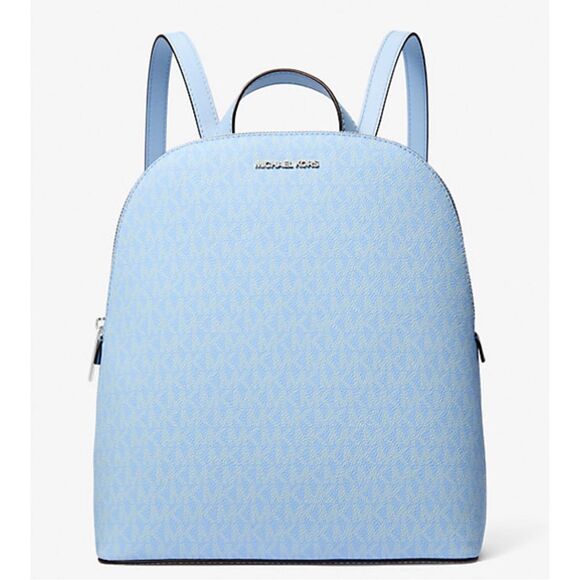 Michael Kors Cindy Large Signature MK Logo Backpack in Light Sky Blue NEW - Picture 10 of 10